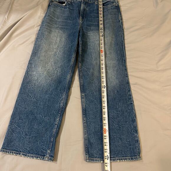 Hudson Los Angeles, Dark Blue, Cracked Detailed, Boot Cut/Wide Leg Jeans- 31 - Picture 7 of 9